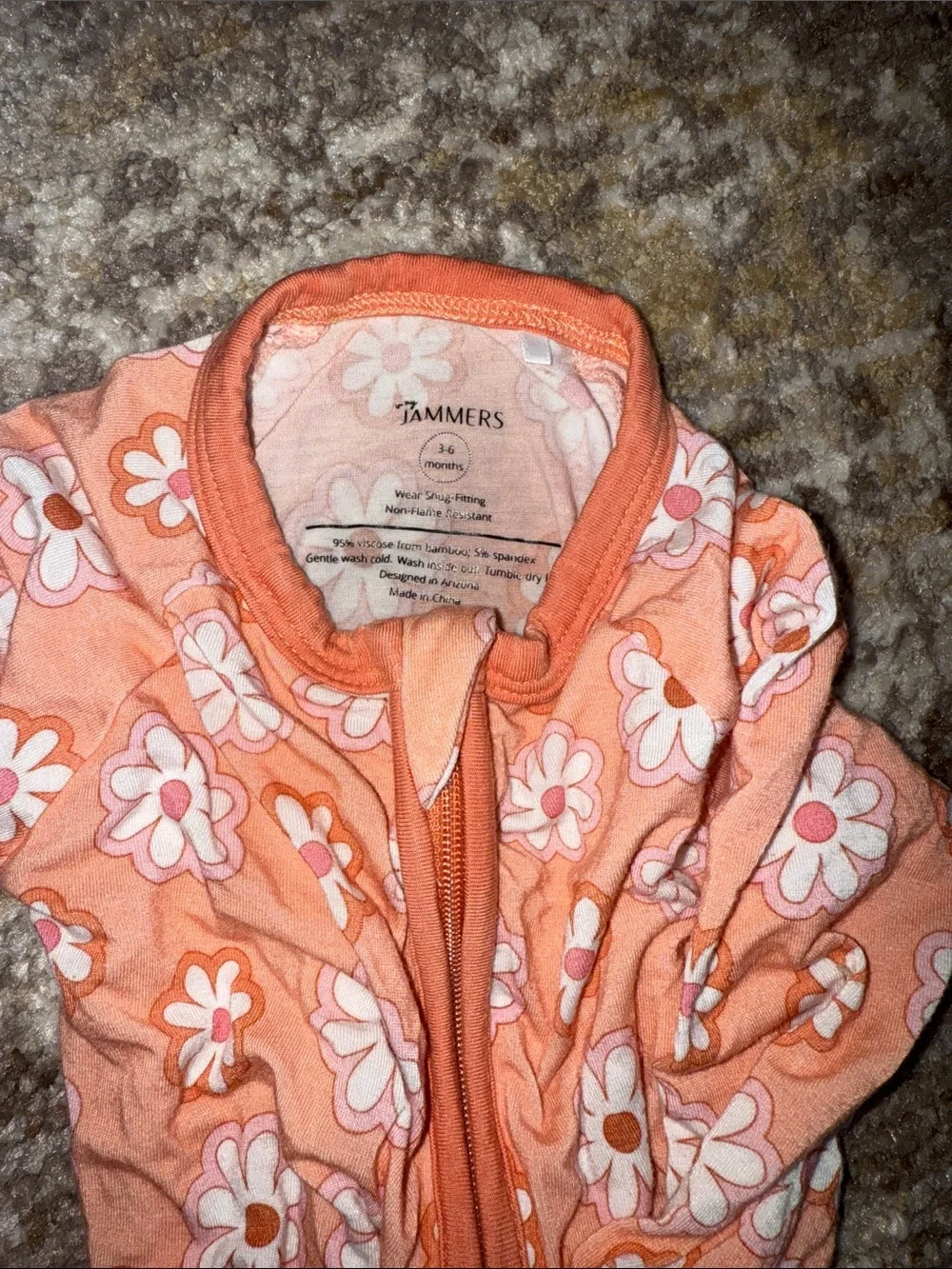 In my jammers orange floral bamboo